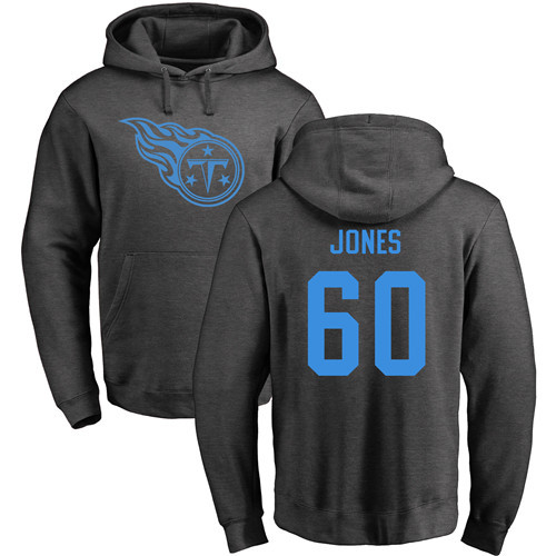 Tennessee Titans Men Ash Ben Jones One Color NFL Football 60 Pullover Hoodie Sweatshirts